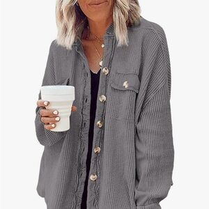 Gray Button Down Shirt for Women